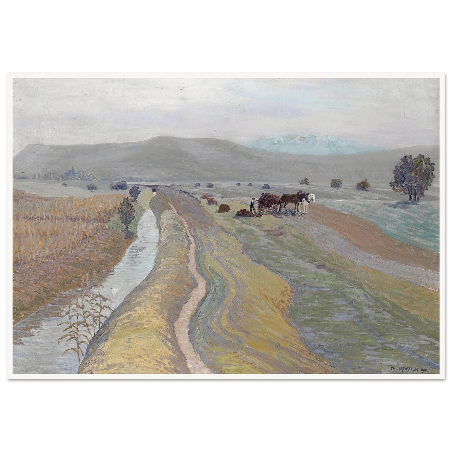 Auf dem Feld (1910) Art Print | Max Kahrer - Framed Poster - 30x40 cm / 12x16″ - Black frame