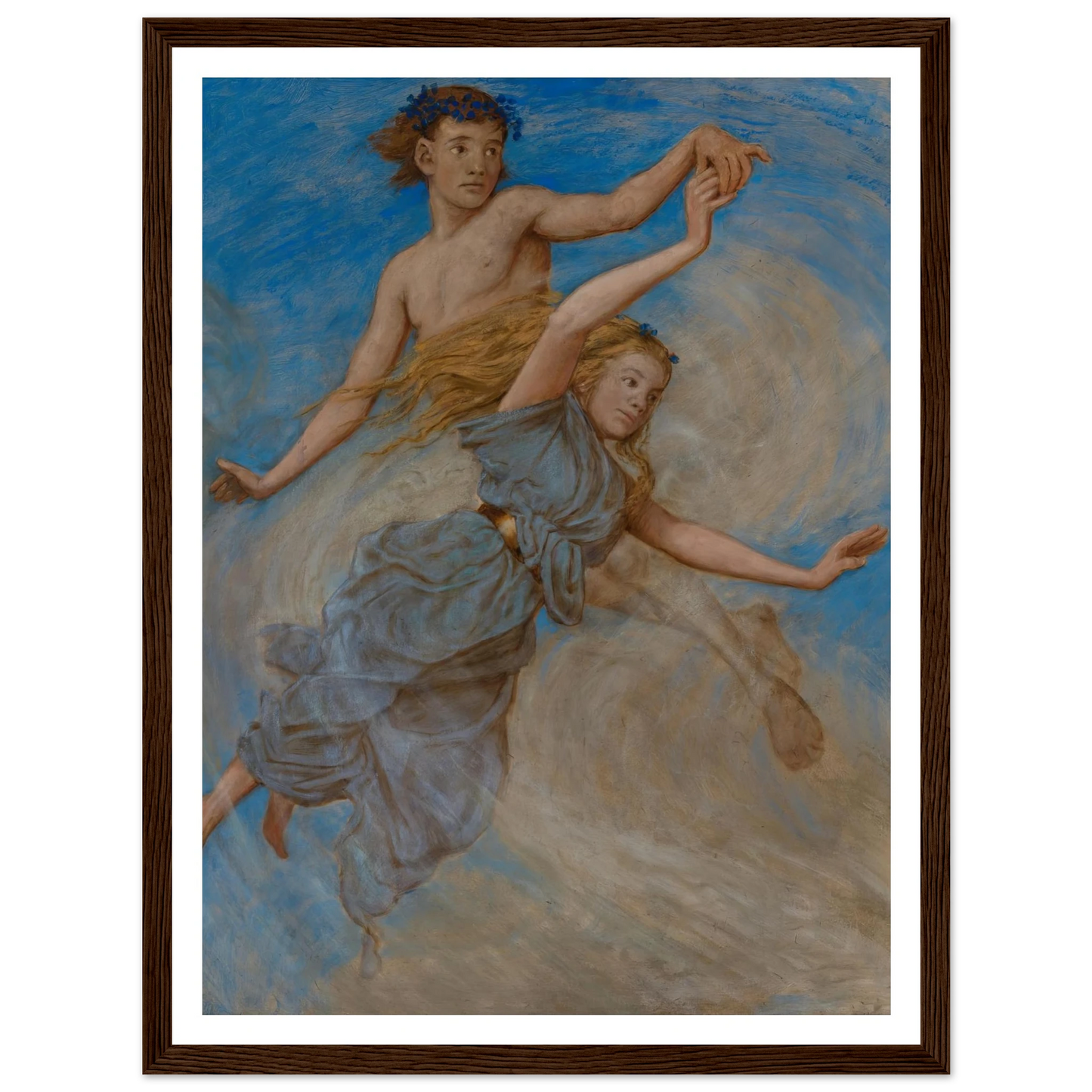 August (Erntetanz) (1906) Art Print | Hans Thoma - Framed Poster - 30x40 cm / 12x16″ - Black frame