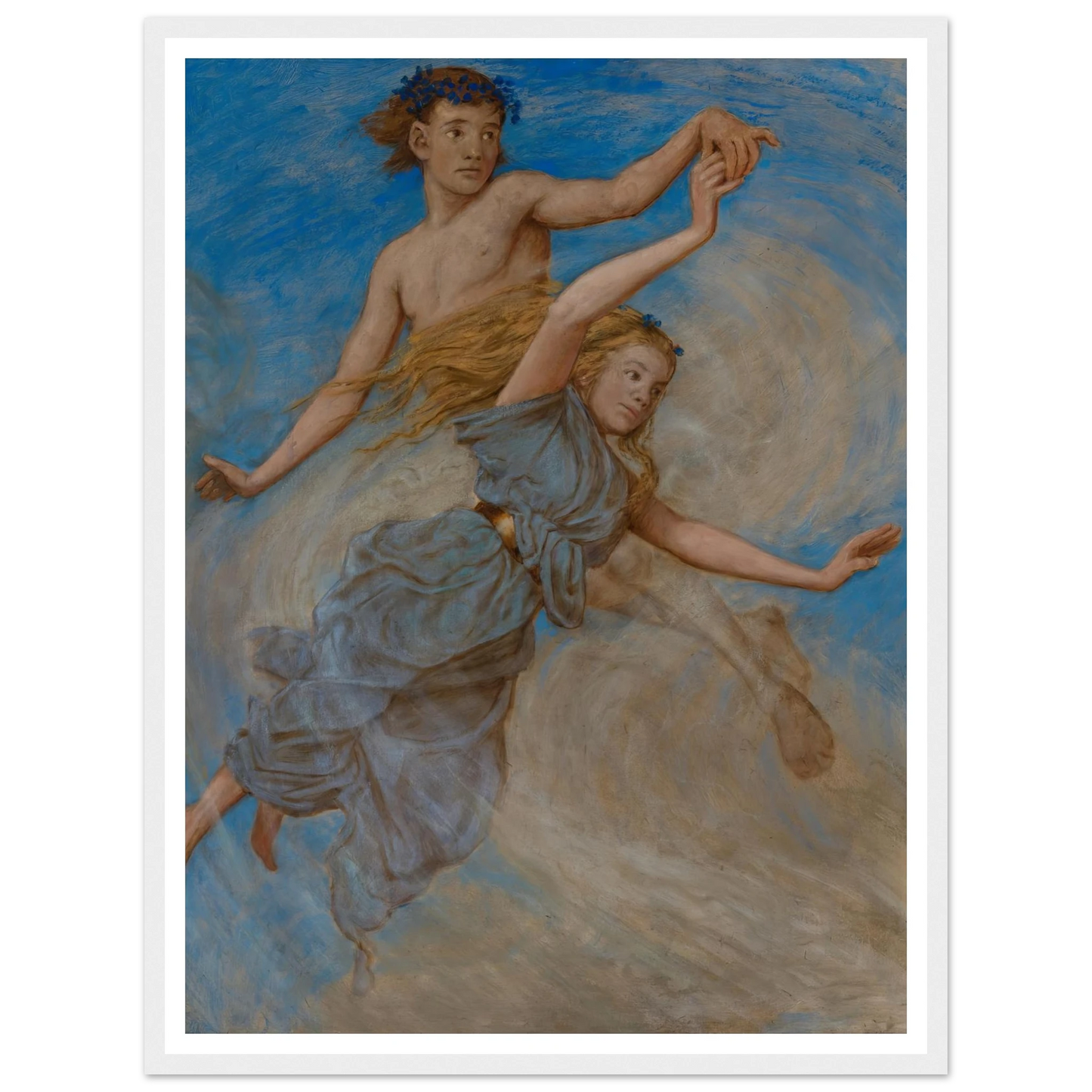 August (Erntetanz) (1906) Art Print | Hans Thoma - Framed Poster - 30x40 cm / 12x16″ - Black frame