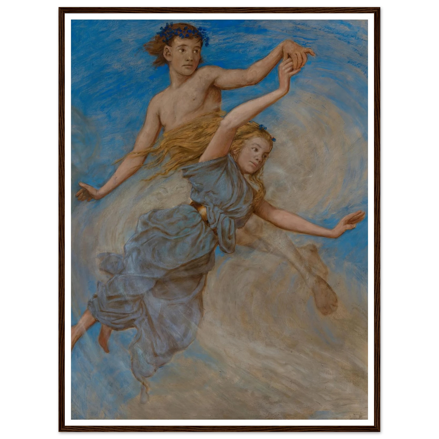 August (Erntetanz) (1906) Art Print | Hans Thoma - Framed Poster - 30x40 cm / 12x16″ - Black frame