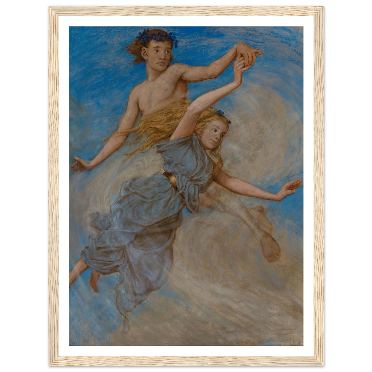 August (Erntetanz) (1906) Art Print | Hans Thoma - Framed Poster - 30x40 cm / 12x16″ - Black frame