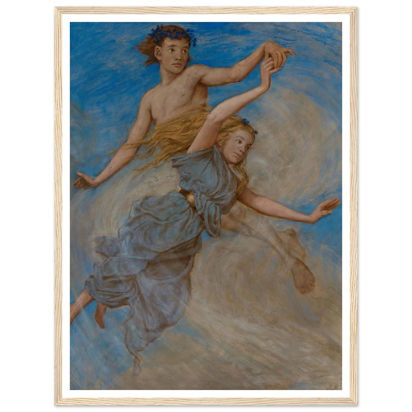 August (Erntetanz) (1906) Art Print | Hans Thoma - Framed Poster - 30x40 cm / 12x16″ - Black frame