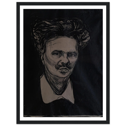 August Strindberg Art Print | Edvard Munch - Framed Poster - 30x40 cm / 12x16″ - Black frame