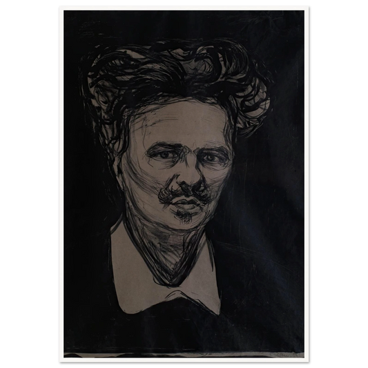 August Strindberg Art Print | Edvard Munch - Framed Poster - 30x40 cm / 12x16″ - Black frame