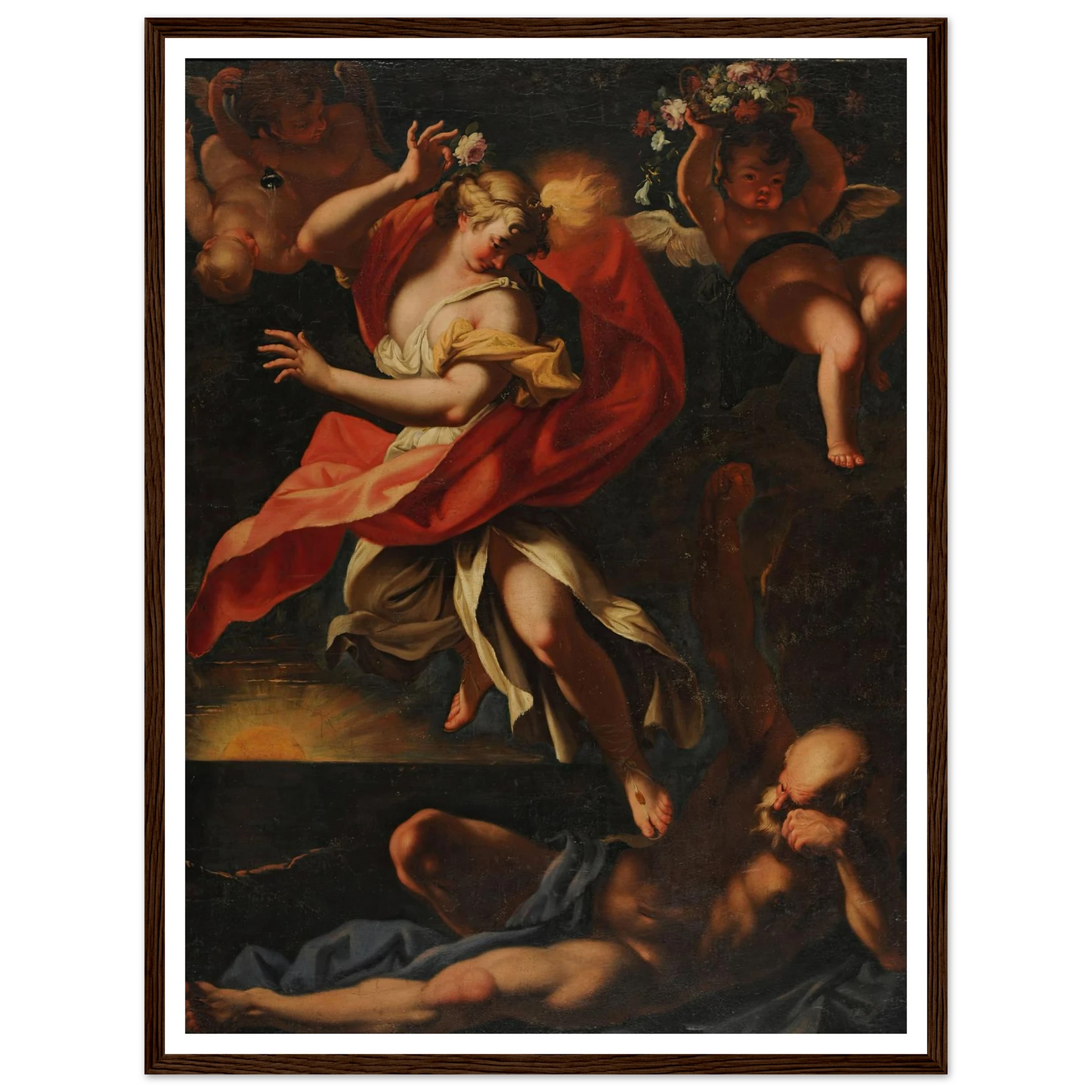 Aurora y Thyton Art Print | Sebastiano Ricci - Framed Poster - 30x40 cm / 12x16″ - Black frame