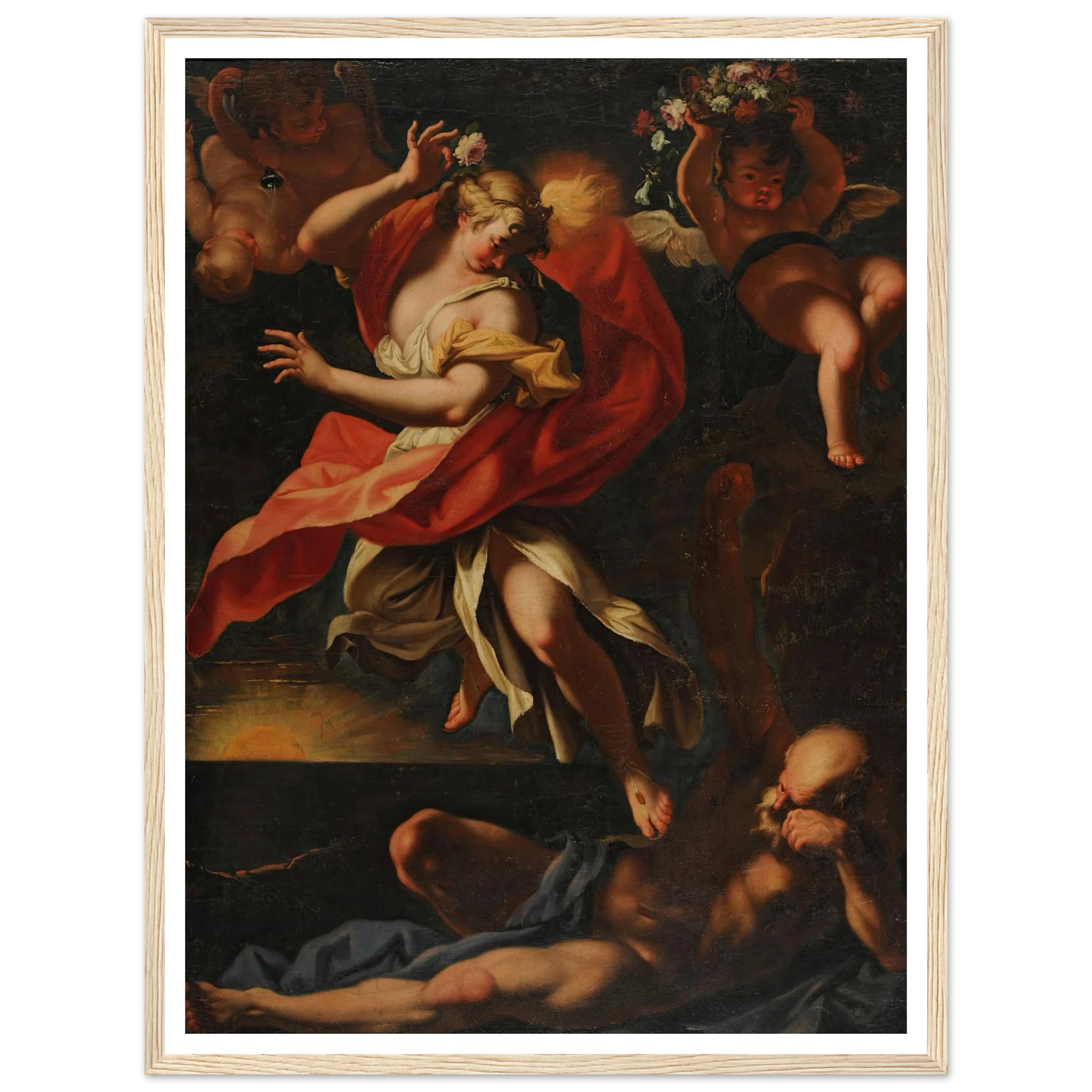 Aurora y Thyton Art Print | Sebastiano Ricci - Framed Poster - 30x40 cm / 12x16″ - Black frame