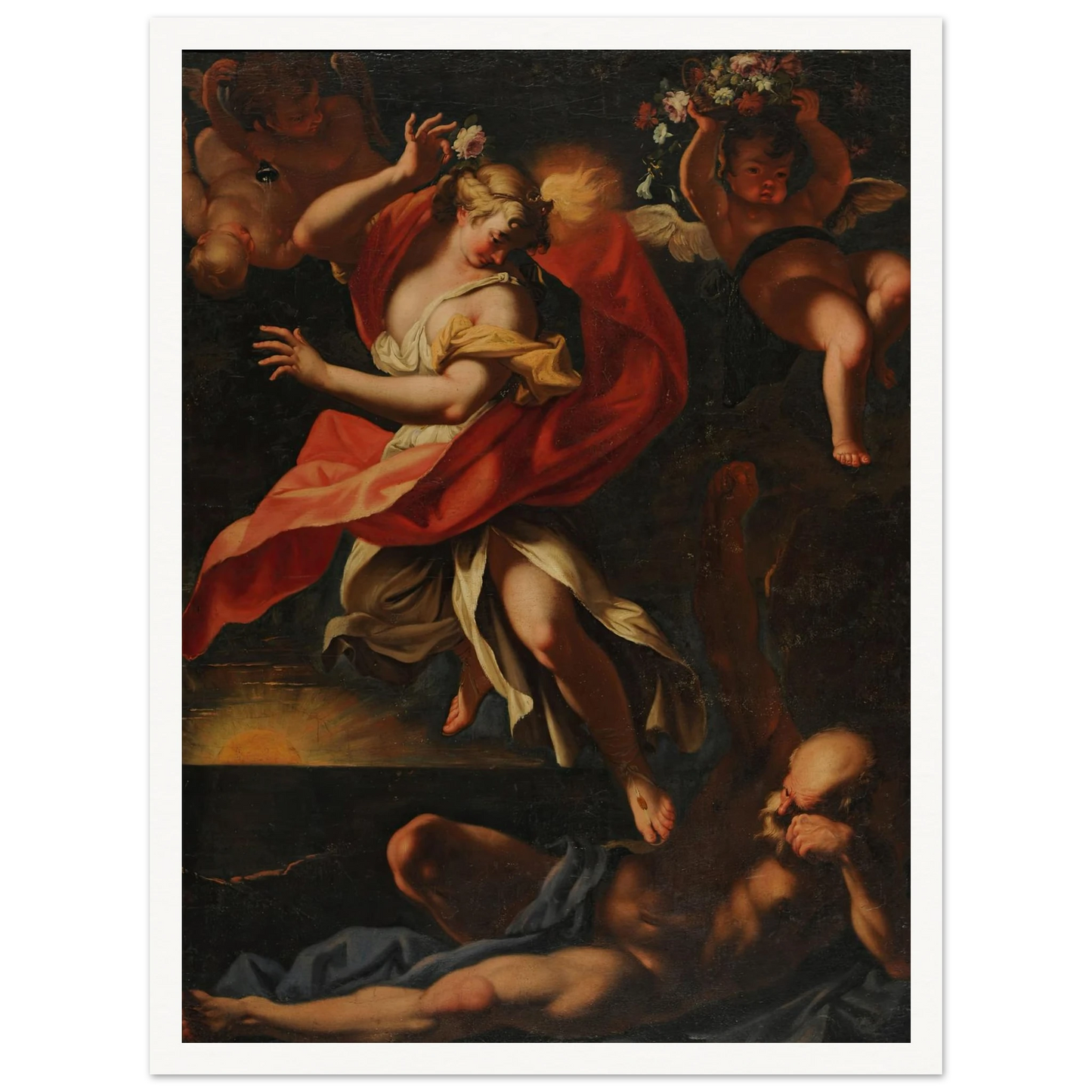 Aurora y Thyton Art Print | Sebastiano Ricci - Framed Poster - 30x40 cm / 12x16″ - Black frame