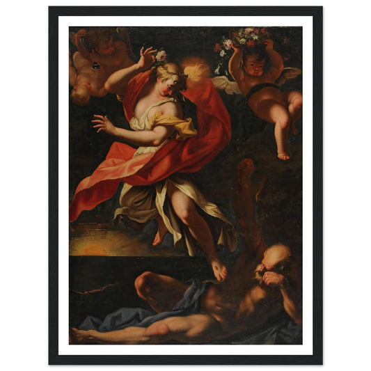 Aurora y Thyton Art Print | Sebastiano Ricci - Framed Poster - 30x40 cm / 12x16″ - Black frame