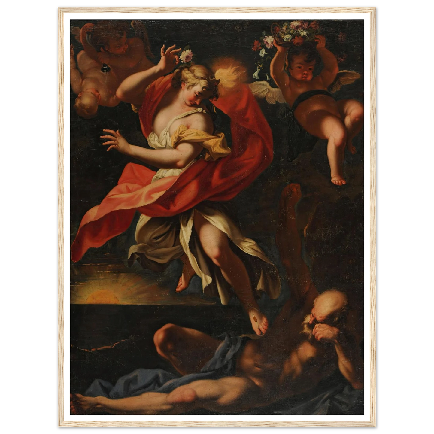 Aurora y Thyton Art Print | Sebastiano Ricci - Framed Poster - 30x40 cm / 12x16″ - Black frame