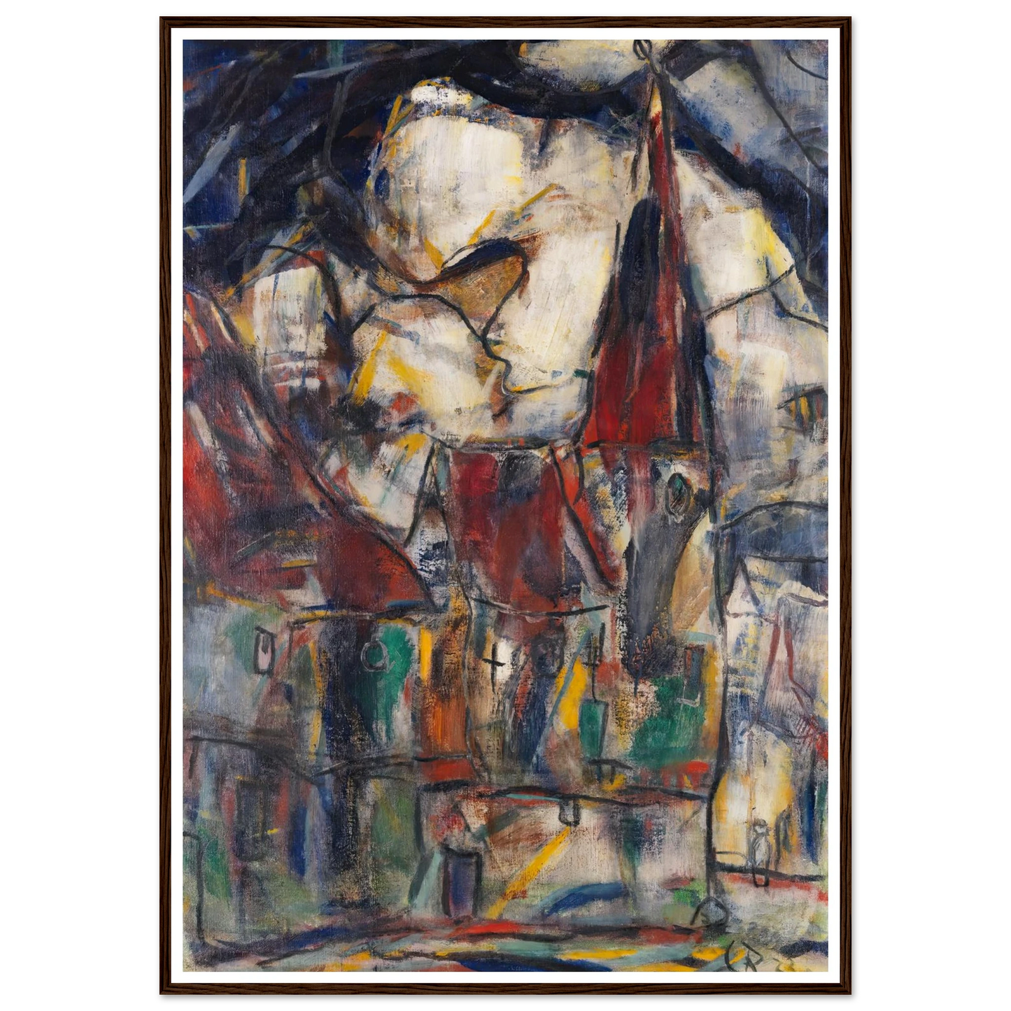 Aus Dinkelsbühl (1923) Art Print | Christian Rohlfs - Framed Poster - 30x40 cm / 12x16″ - Black frame