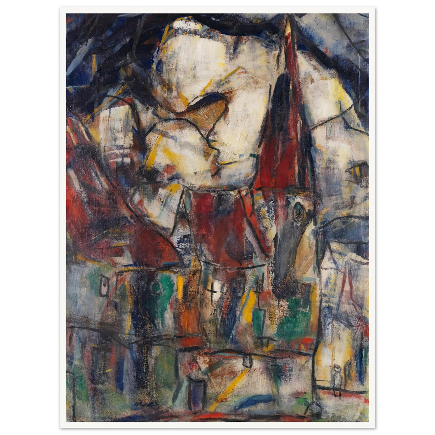 Aus Dinkelsbühl (1923) Art Print | Christian Rohlfs - Framed Poster - 30x40 cm / 12x16″ - Black frame