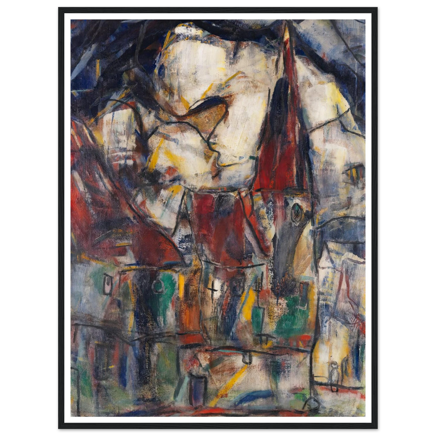 Aus Dinkelsbühl (1923) Art Print | Christian Rohlfs - Framed Poster - 30x40 cm / 12x16″ - Black frame