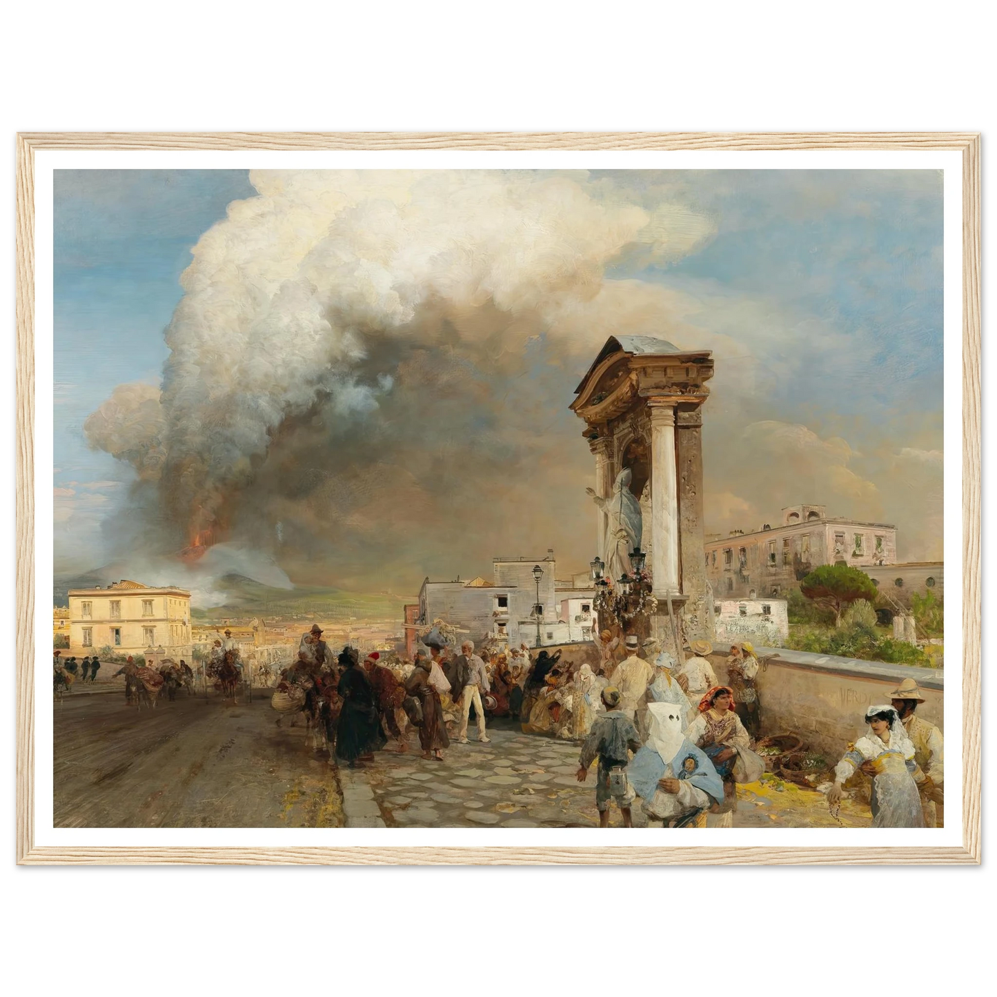 Ausbruch des Vesuv Art Print | Oswald Achenbach - Framed Poster - 30x40 cm / 12x16″ - Black frame