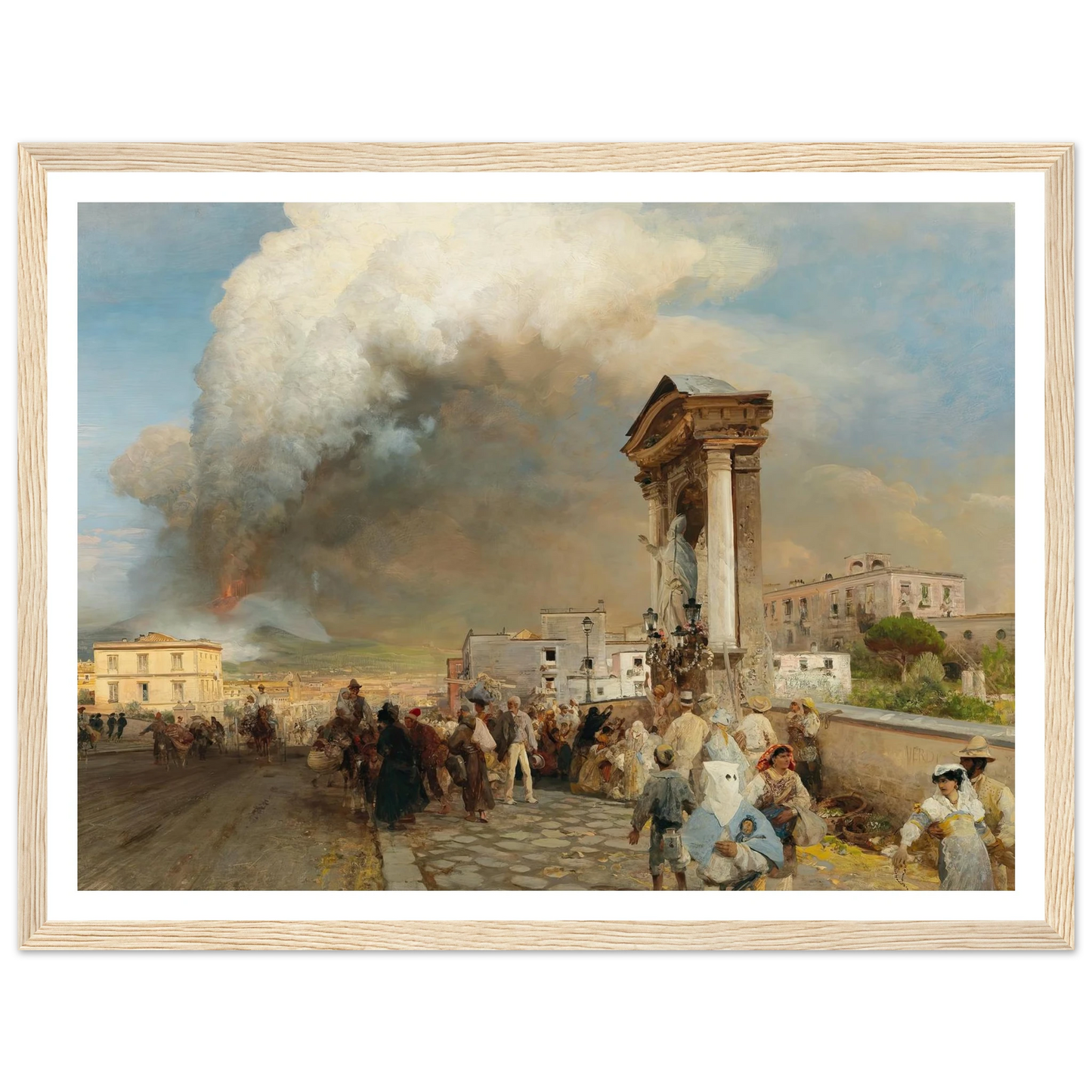 Ausbruch des Vesuv Art Print | Oswald Achenbach - Framed Poster - 30x40 cm / 12x16″ - Black frame