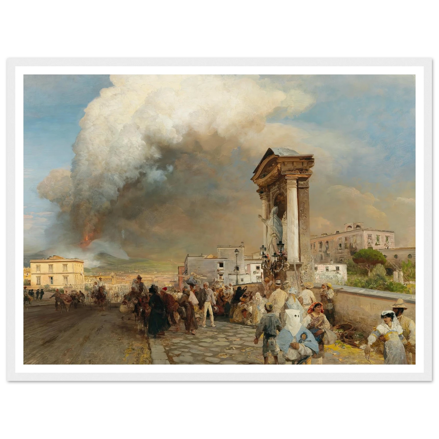 Ausbruch des Vesuv Art Print | Oswald Achenbach - Framed Poster - 30x40 cm / 12x16″ - Black frame
