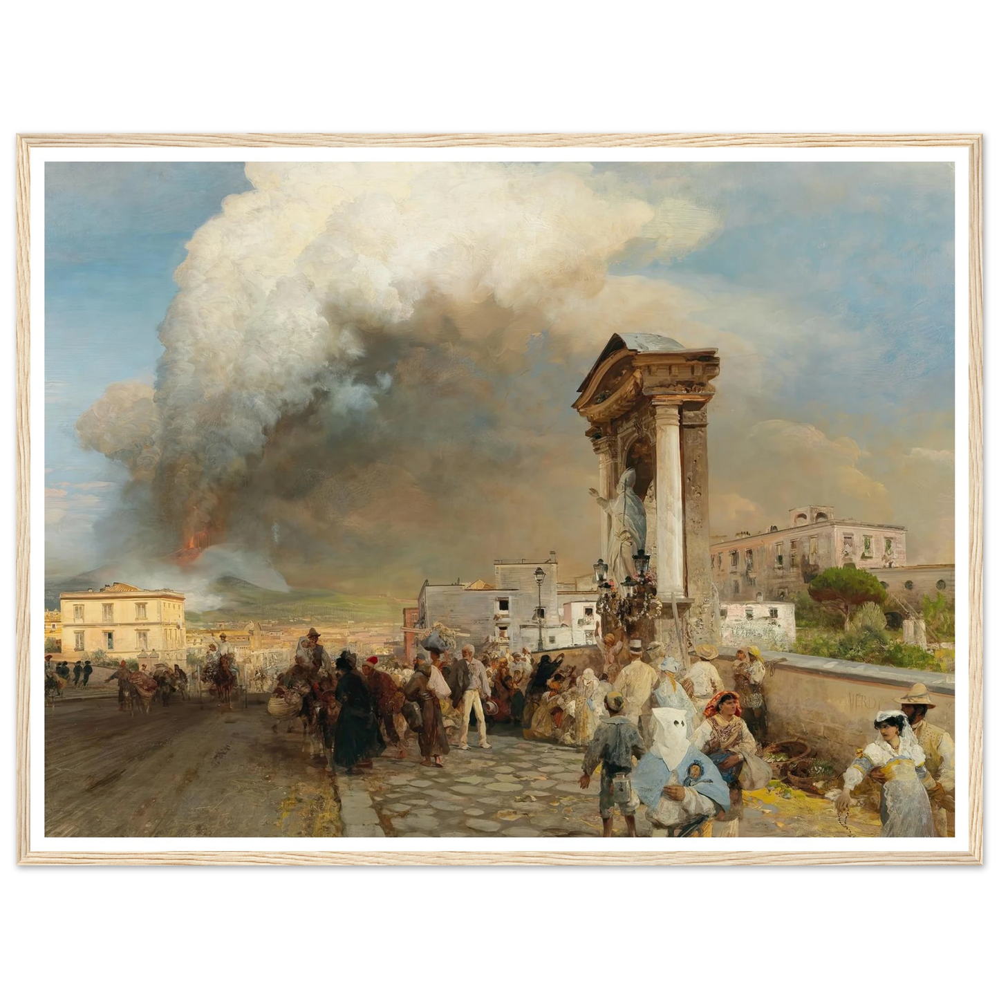 Ausbruch des Vesuv Art Print | Oswald Achenbach - Framed Poster - 30x40 cm / 12x16″ - Black frame