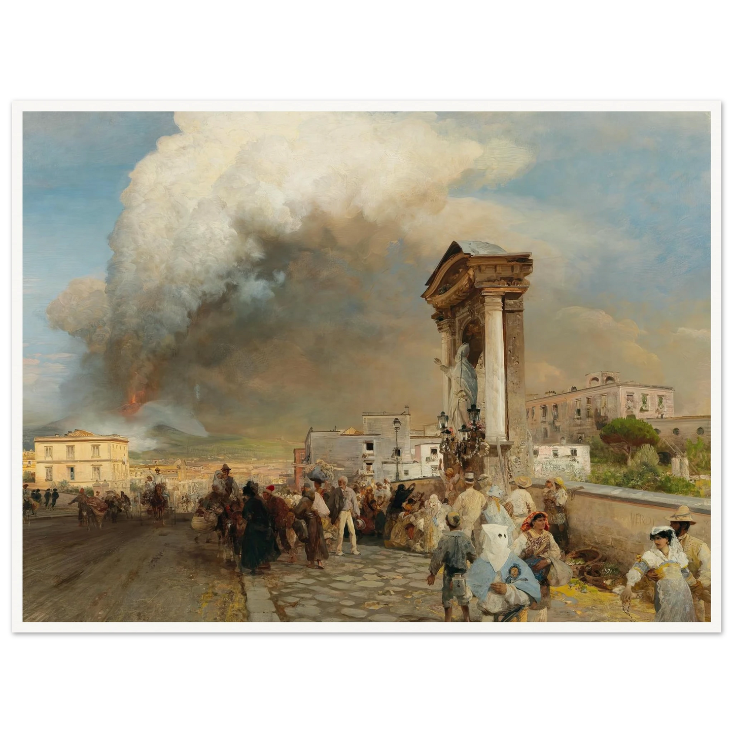 Ausbruch des Vesuv Art Print | Oswald Achenbach - Framed Poster - 30x40 cm / 12x16″ - Black frame