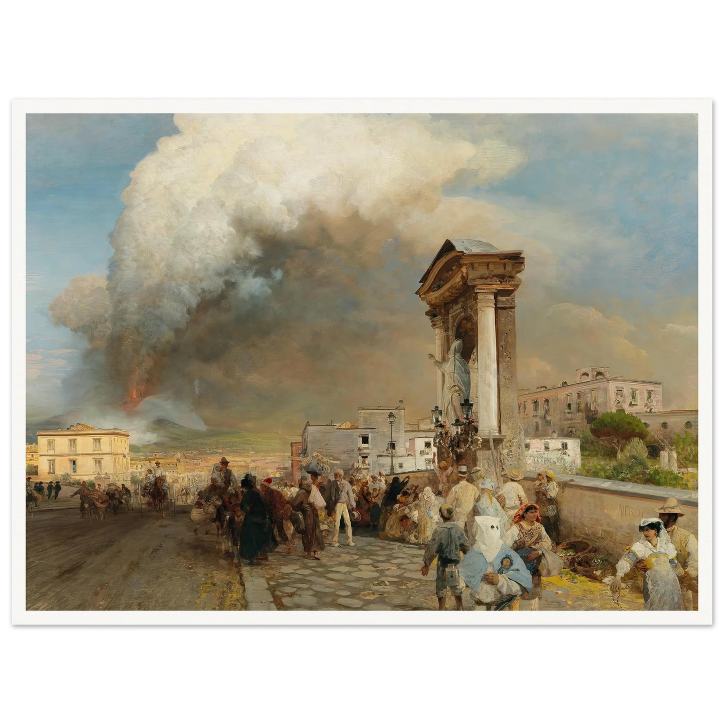 Ausbruch des Vesuv Art Print | Oswald Achenbach - Framed Poster - 30x40 cm / 12x16″ - Black frame