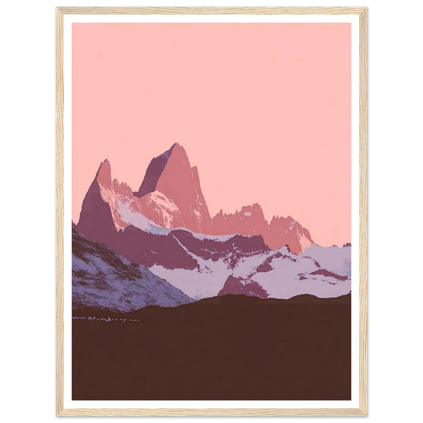 Austral Pink Glacier - Framed Poster - 30x40 cm / 12x16″ - Black frame