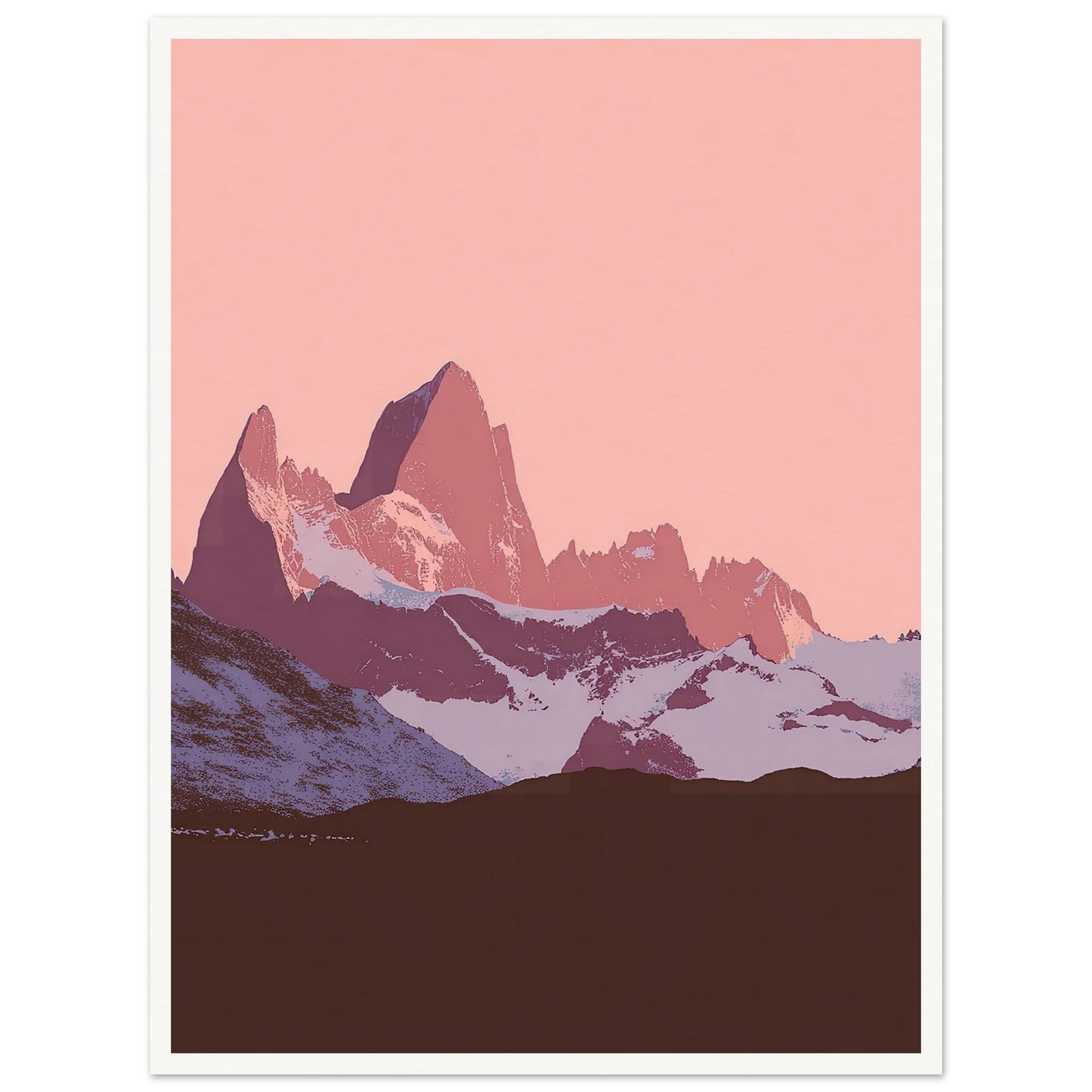 Austral Pink Glacier - Framed Poster - 30x40 cm / 12x16″ - Black frame