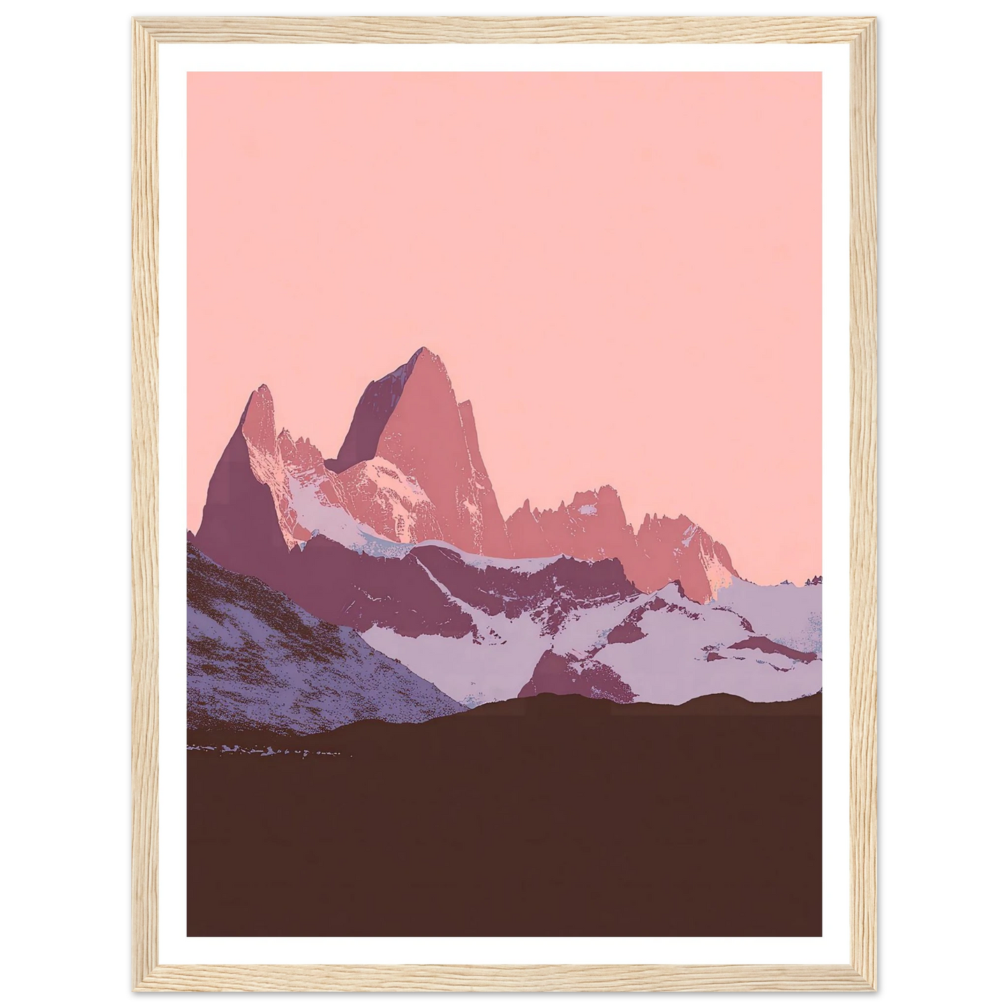 Austral Pink Glacier - Framed Poster - 30x40 cm / 12x16″ - Black frame