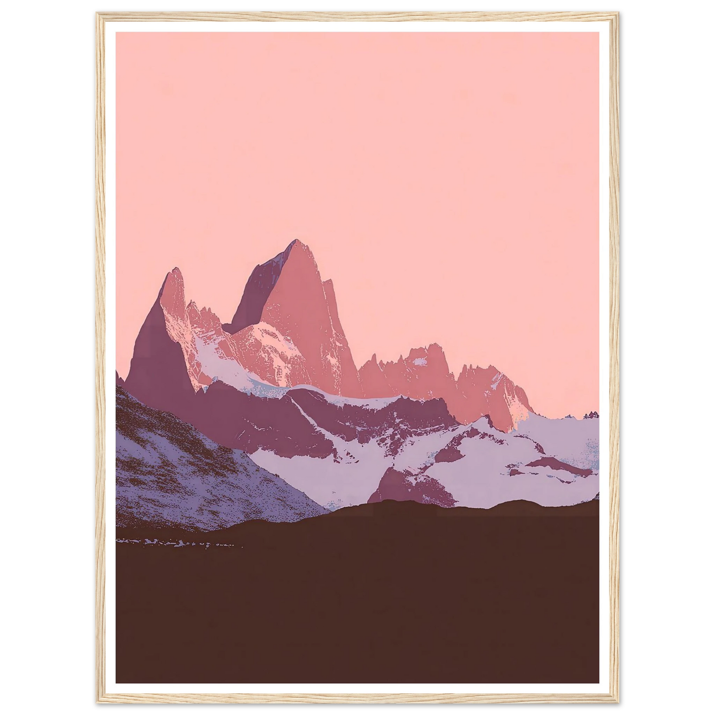 Austral Pink Glacier - Framed Poster - 30x40 cm / 12x16″ - Black frame