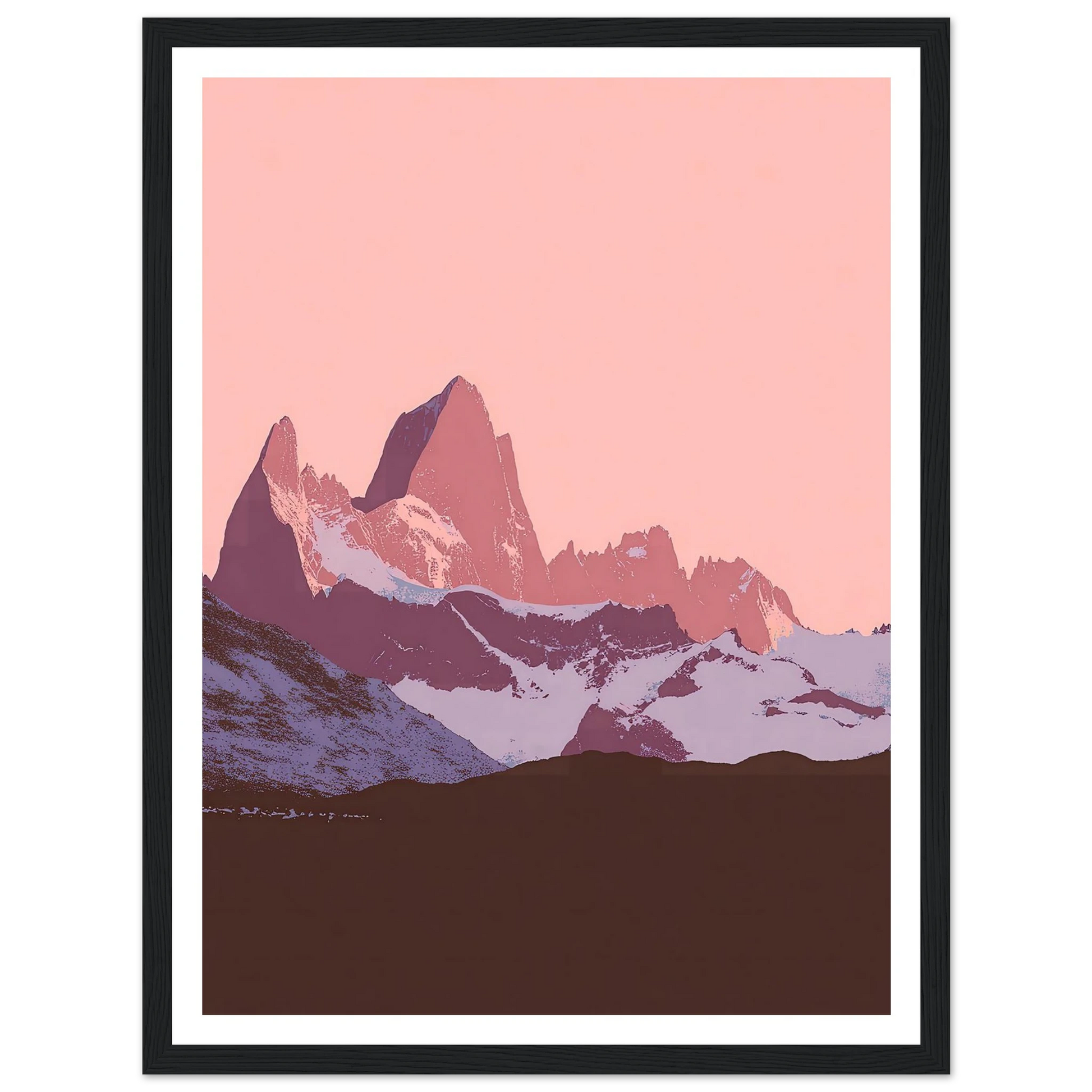 Austral Pink Glacier - Framed Poster - 30x40 cm / 12x16″ - Black frame