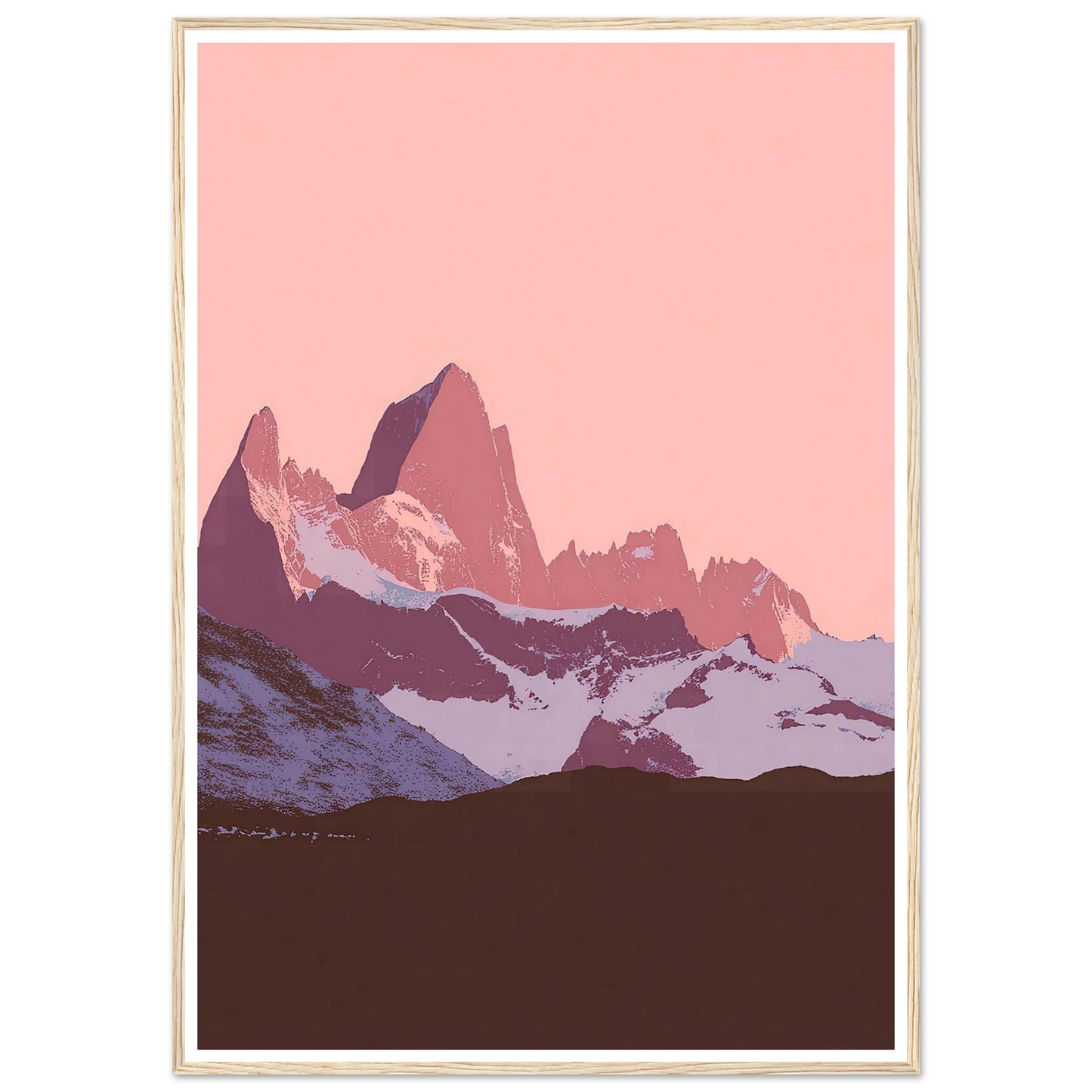Austral Pink Glacier - Framed Poster - 30x40 cm / 12x16″ - Black frame