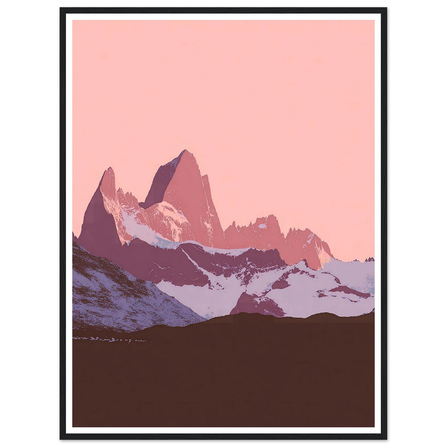 Austral Pink Glacier - Framed Poster - 30x40 cm / 12x16″ - Black frame