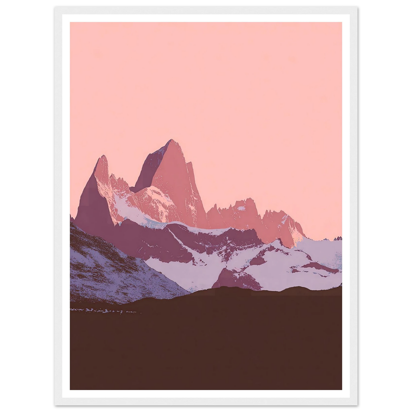 Austral Pink Glacier - Framed Poster - 30x40 cm / 12x16″ - Black frame