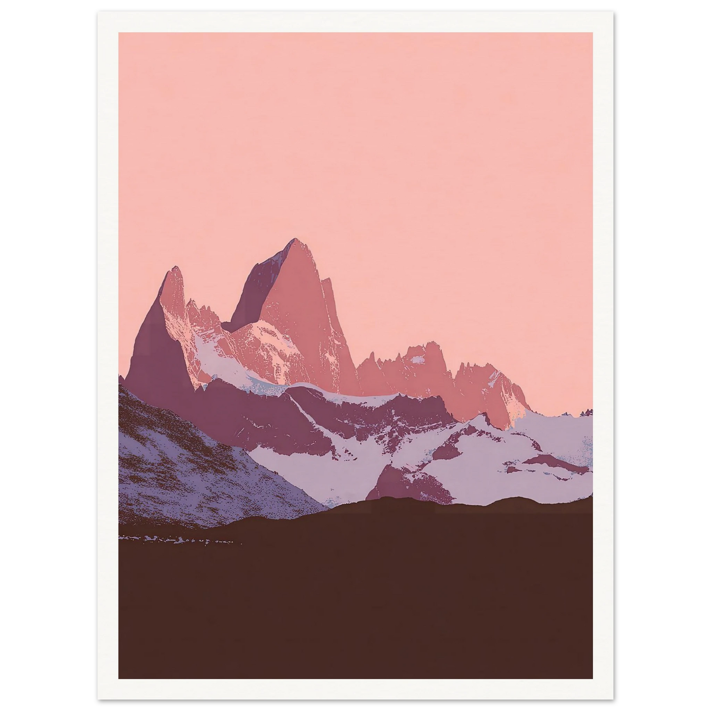 Austral Pink Glacier - Framed Poster - 30x40 cm / 12x16″ - Black frame