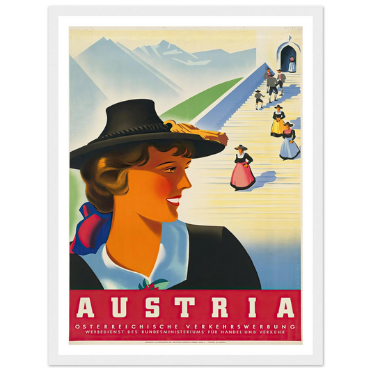 Austria Art Print | Joseph Binder - Framed Poster - 30x40 cm / 12x16″ - Black frame