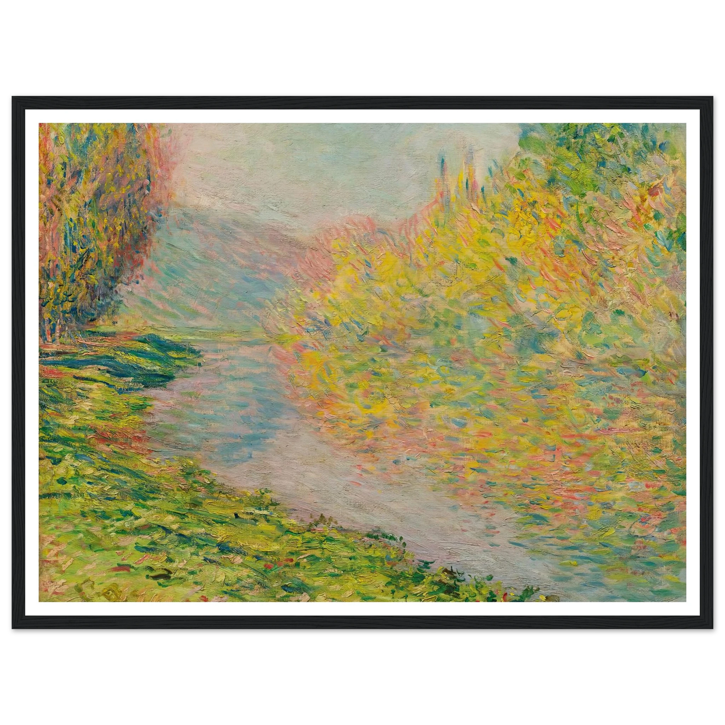 Automne À Jeufosse (1884) Art Print | Claude Monet - Framed Poster - 30x40 cm / 12x16″ - Black frame