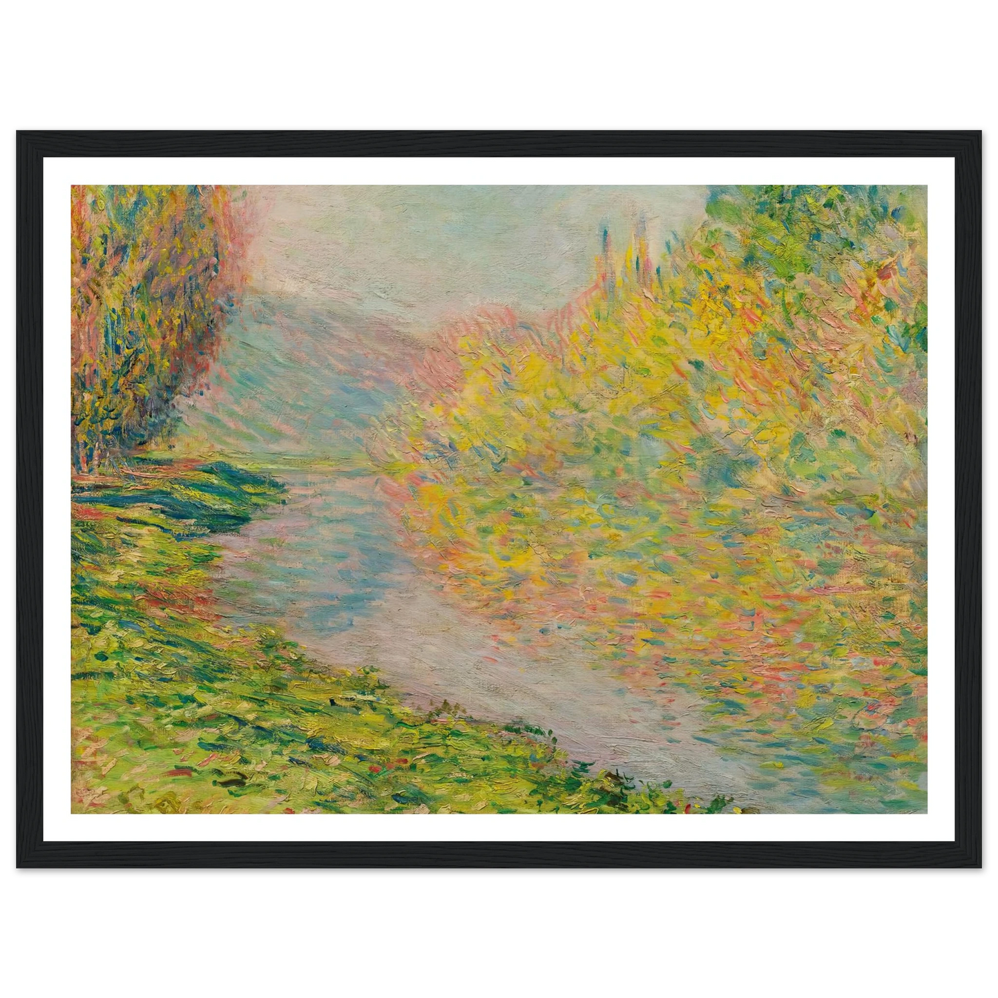 Automne À Jeufosse (1884) Art Print | Claude Monet - Framed Poster - 30x40 cm / 12x16″ - Black frame