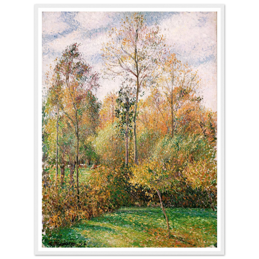 Automne, Peupliers, Eragny (Autumn, Poplars, Eragny) Art Print | Camille Pissarro - Framed Poster - 30x40 cm / 12x16″ - Black frame