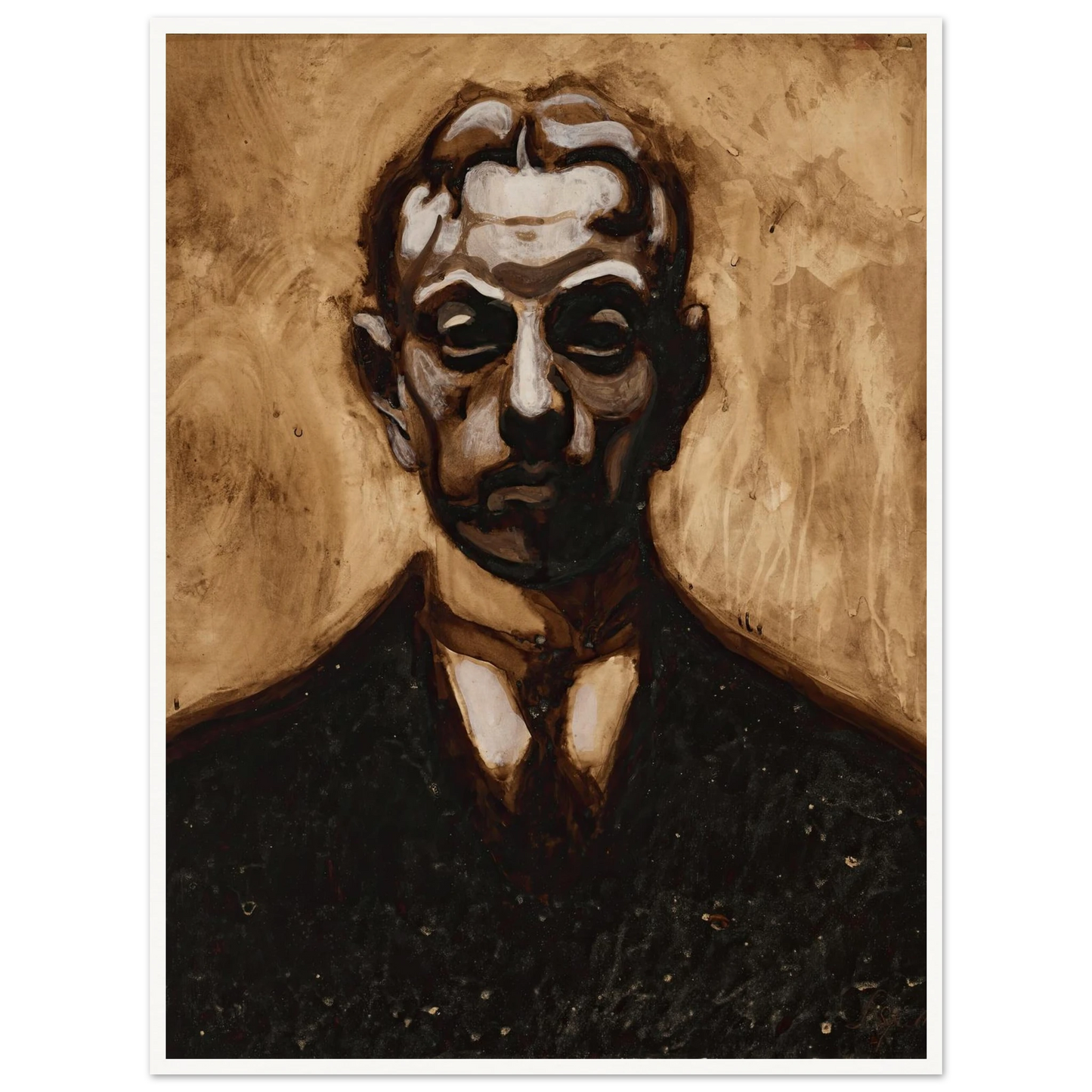 Autoportrait Art Print | Leon Spilliaert - Framed Poster - 30x40 cm / 12x16″ - Black frame