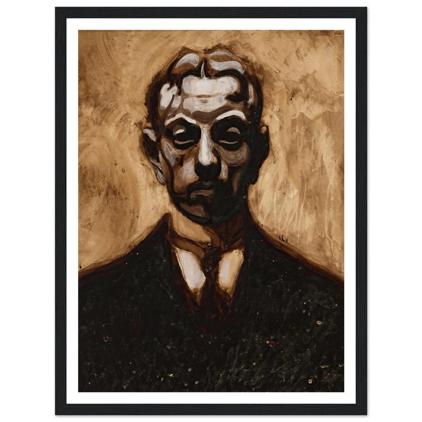 Autoportrait Art Print | Leon Spilliaert - Framed Poster - 30x40 cm / 12x16″ - Black frame