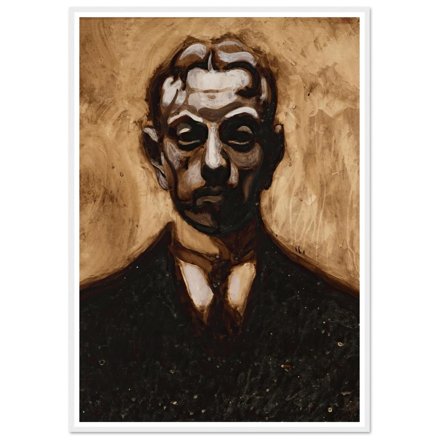 Autoportrait Art Print | Leon Spilliaert - Framed Poster - 30x40 cm / 12x16″ - Black frame