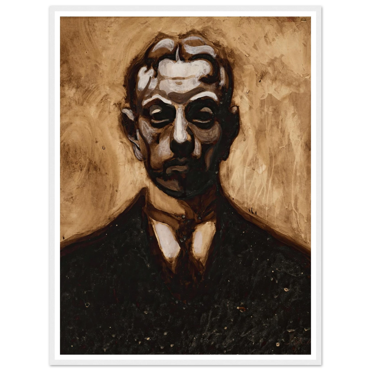 Autoportrait Art Print | Leon Spilliaert - Framed Poster - 30x40 cm / 12x16″ - Black frame
