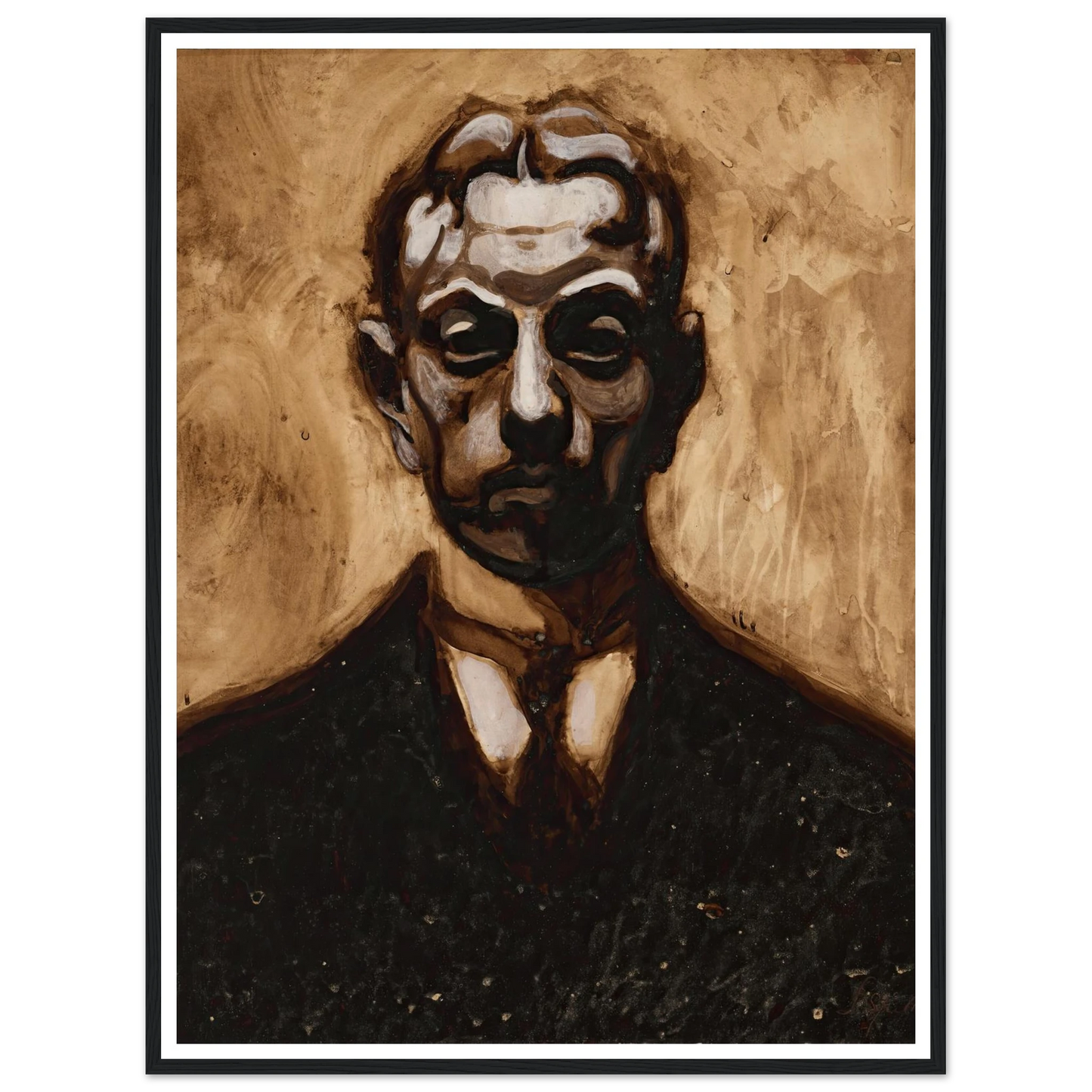 Autoportrait Art Print | Leon Spilliaert - Framed Poster - 30x40 cm / 12x16″ - Black frame