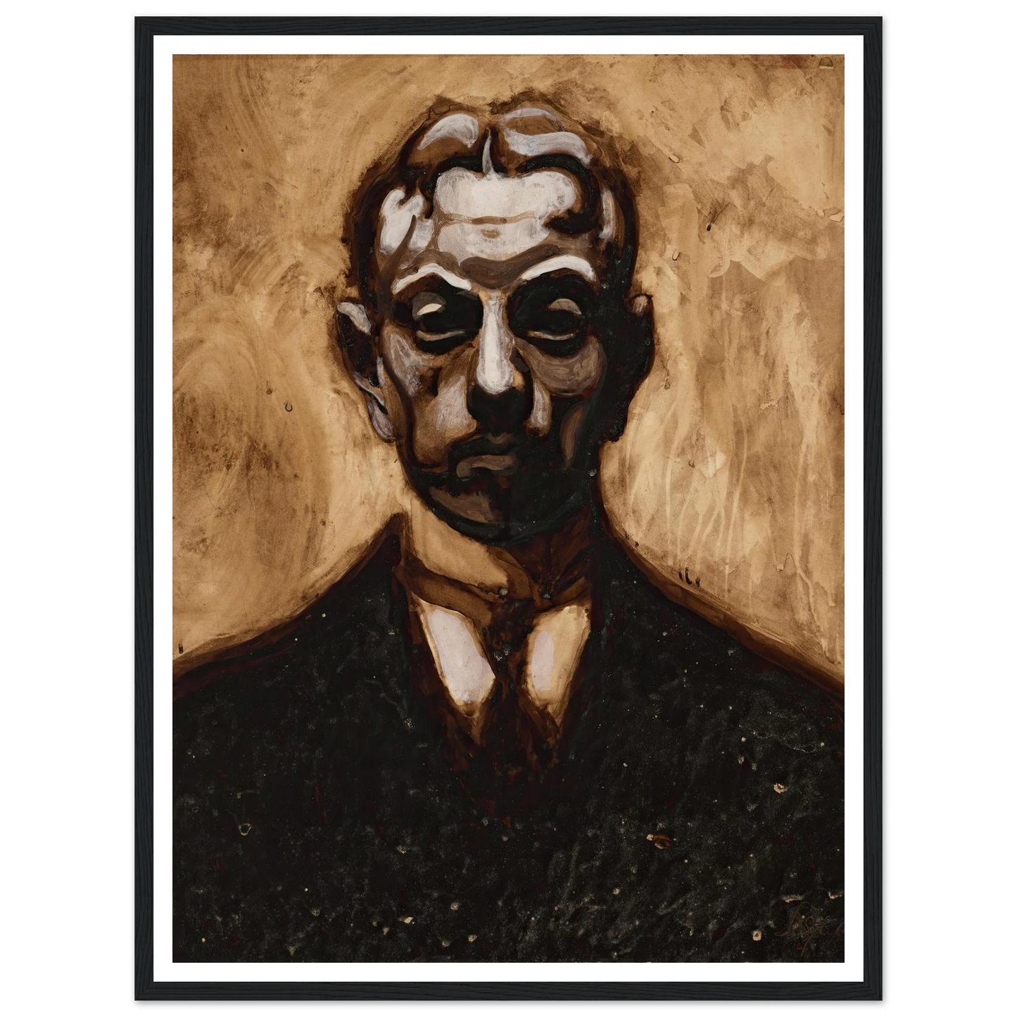 Autoportrait Art Print | Leon Spilliaert - Framed Poster - 30x40 cm / 12x16″ - Black frame