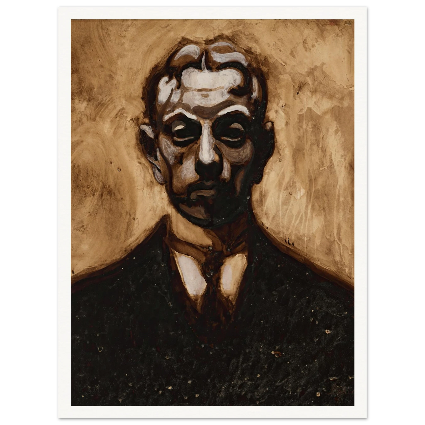 Autoportrait Art Print | Leon Spilliaert - Framed Poster - 30x40 cm / 12x16″ - Black frame