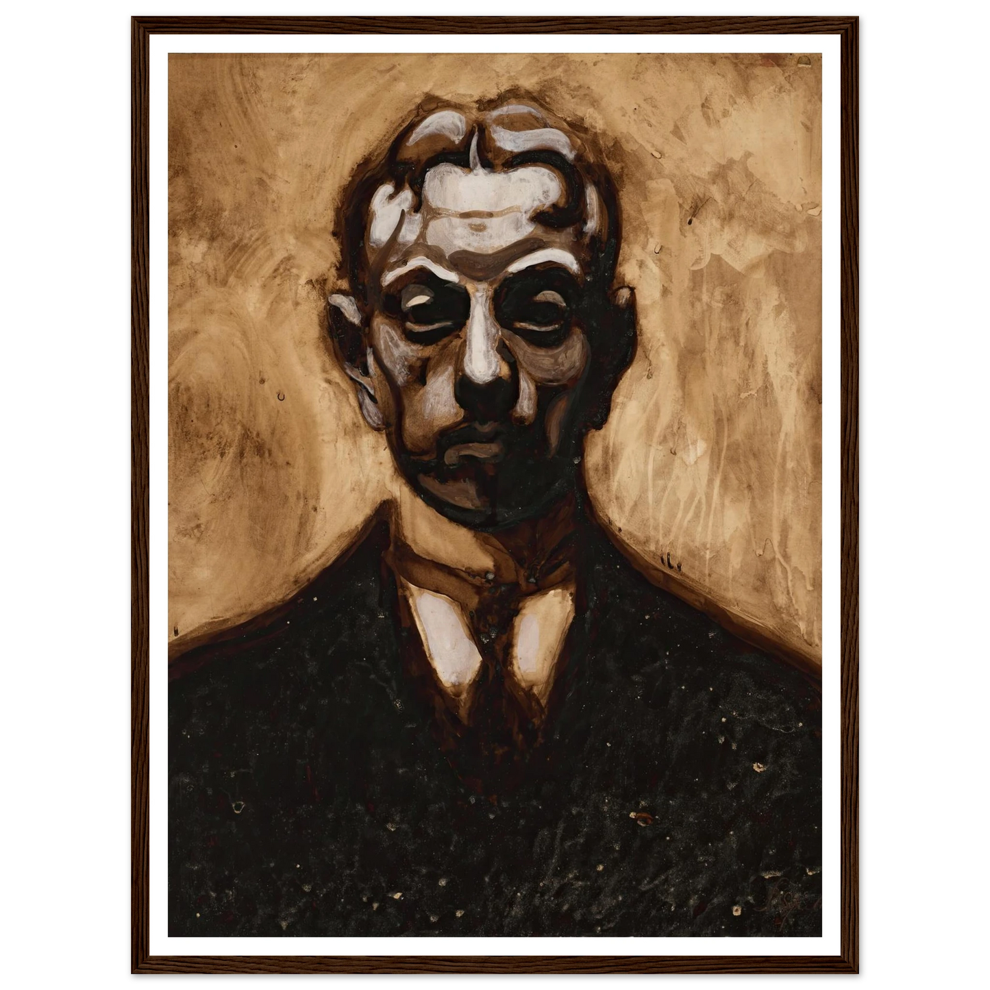Autoportrait Art Print | Leon Spilliaert - Framed Poster - 30x40 cm / 12x16″ - Black frame