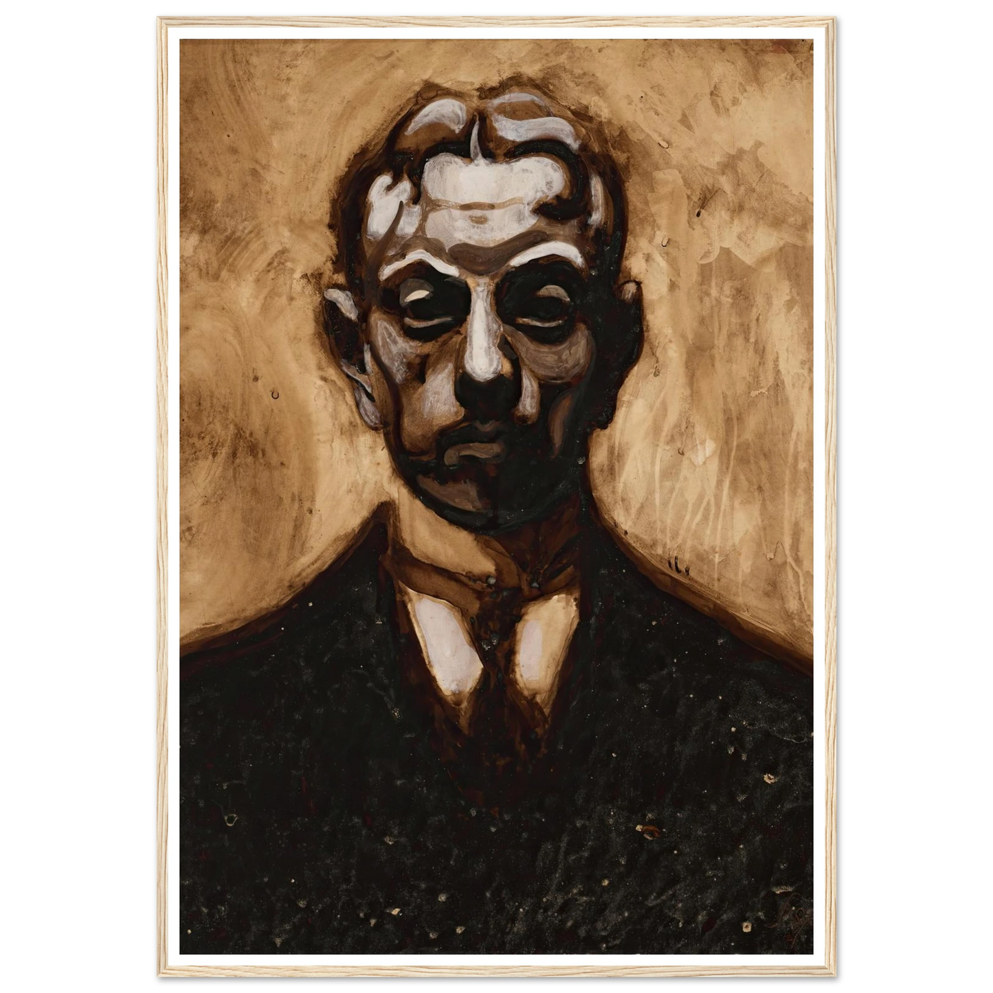 Autoportrait Art Print | Leon Spilliaert - Framed Poster - 30x40 cm / 12x16″ - Black frame