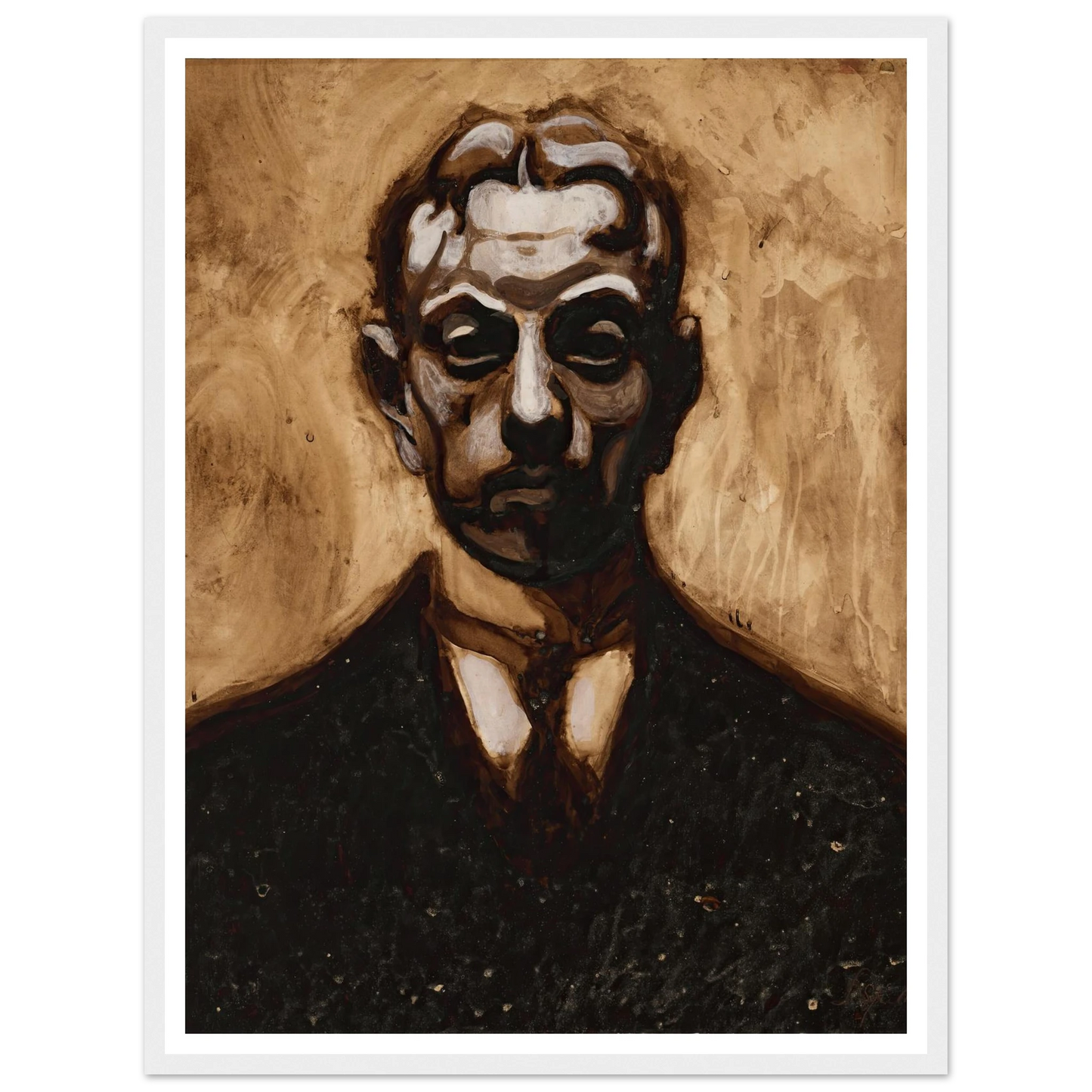 Autoportrait Art Print | Leon Spilliaert - Framed Poster - 30x40 cm / 12x16″ - Black frame