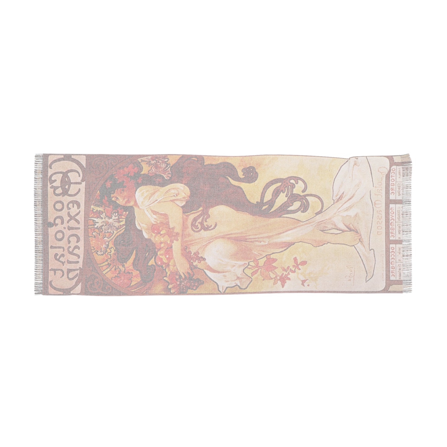Autumn | Alphonse Mucha Scarf – Art Nouveau Scarf - - 27" × 71'' - 