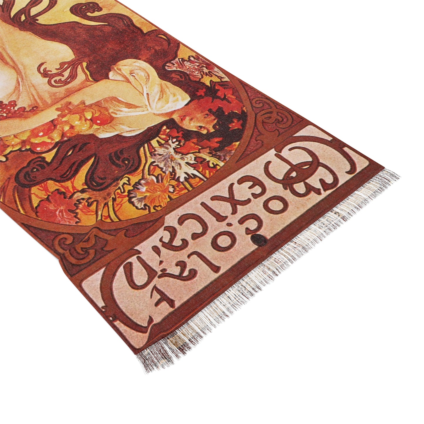 Autumn | Alphonse Mucha Scarf – Art Nouveau Scarf - - 27" × 71'' - 
