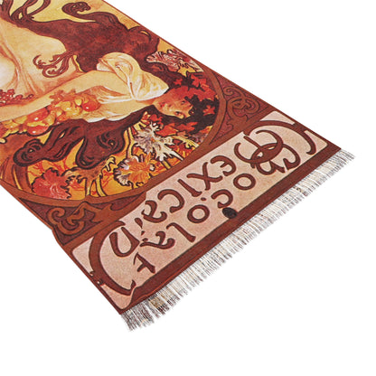 Autumn | Alphonse Mucha Scarf – Art Nouveau Scarf - - 27" × 71'' - 