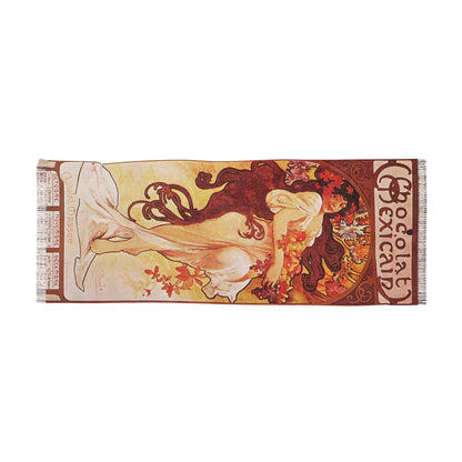 Autumn | Alphonse Mucha Scarf – Art Nouveau Scarf - - 27" × 71'' - 