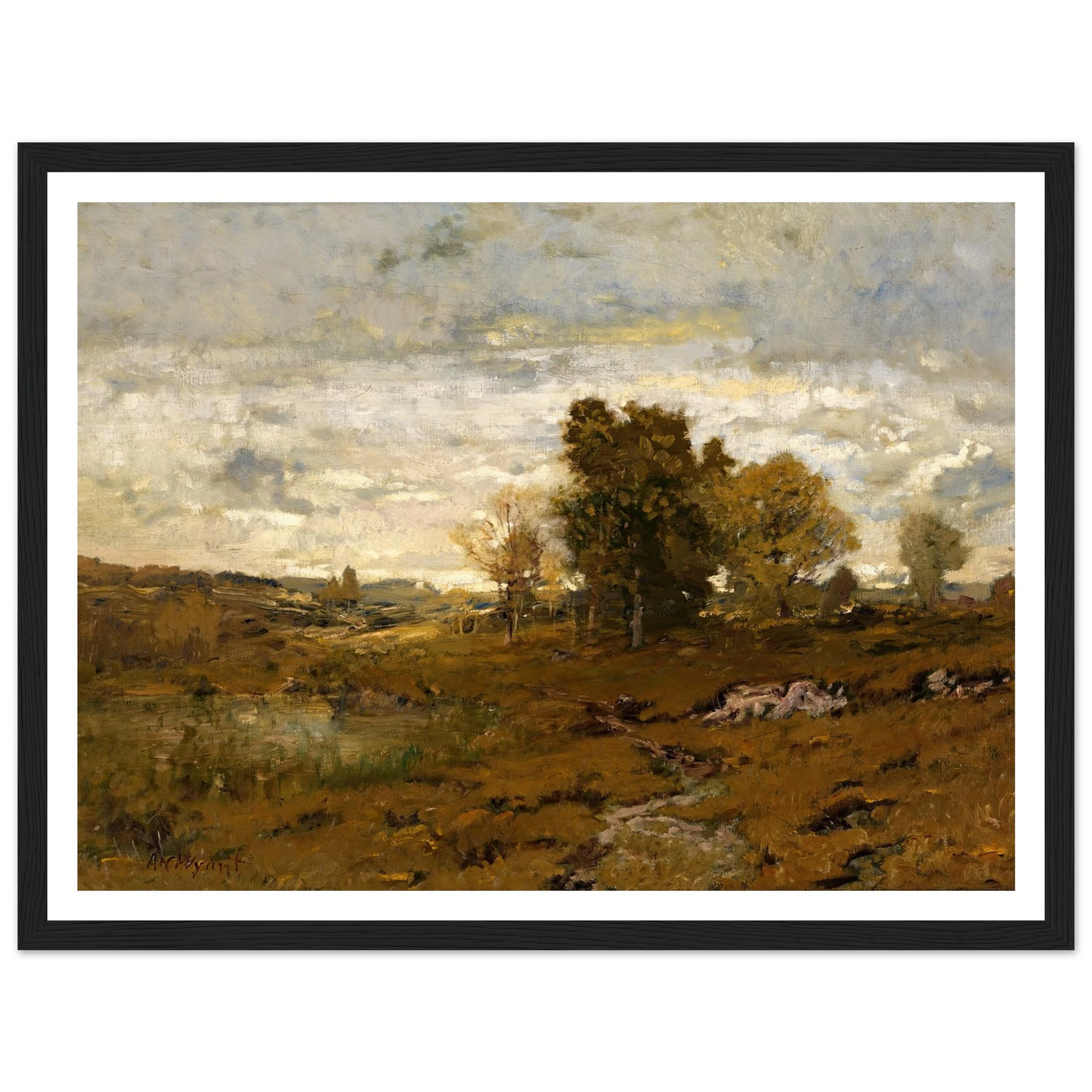 Autumn At Arkville Art Print | Alexander Helwig Wyant - Framed Poster - 30x40 cm / 12x16″ - Black frame